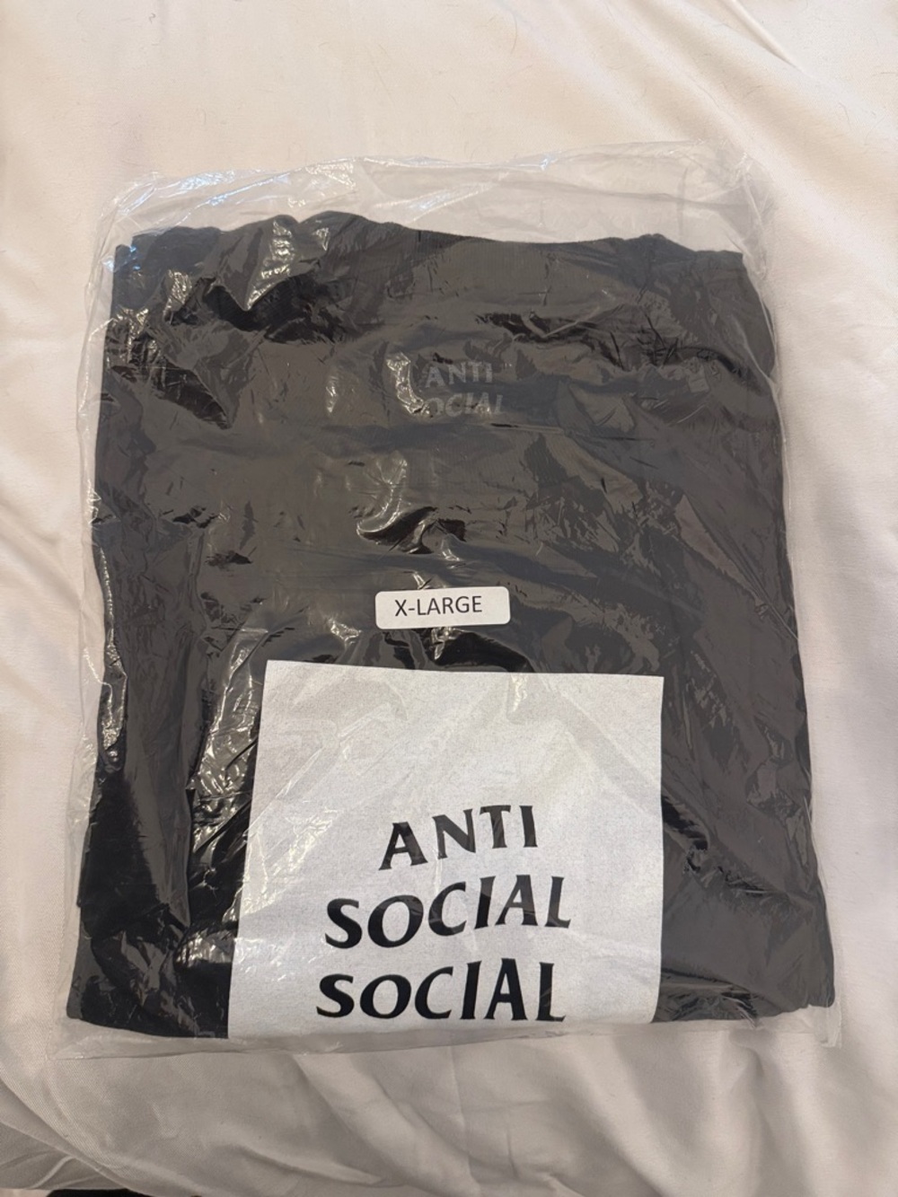 Anti Social Social Club Black Tee with White Logo - XL